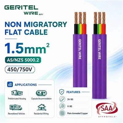 Paarse TPS-kabel van 1,5 mm² voor verlichting en bedrading van gebouwen