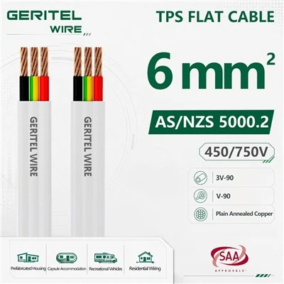 6 mm V-90 PVC platte TPS-kabel 2C+E en 3C+E